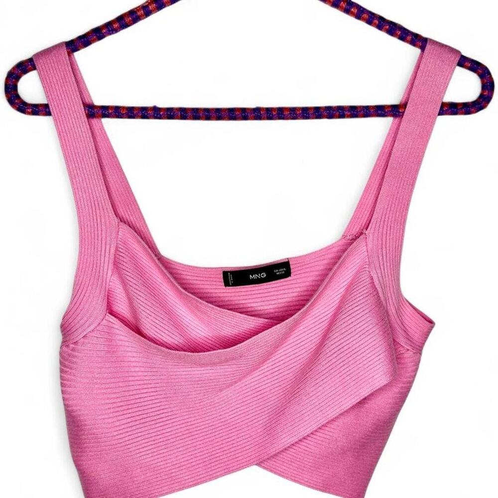 Mango Pink Ribbed Knit Top
